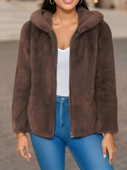 Jacket Zipper Women's Warm Comfortable Pocket Casual