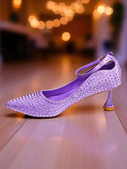 Clutch Bag Heels and Green Set Rhinestone Women's Matching