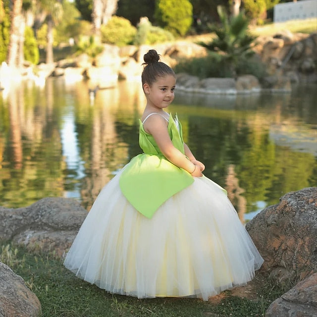 Theme Fairytale Dress Tinker Bell Girl Flower Tiana Princess