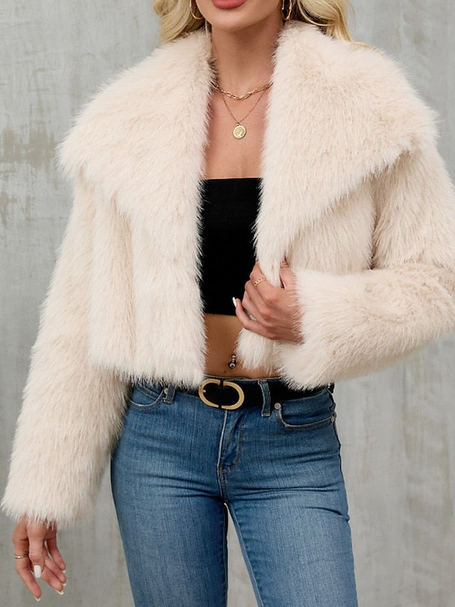 Comfortable Faux Fur Furs Warm Women's Leathers Coat