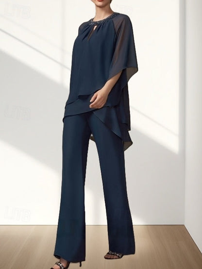 Bride Mother of Dress Piece Guest Wedding the Two Pantsuit