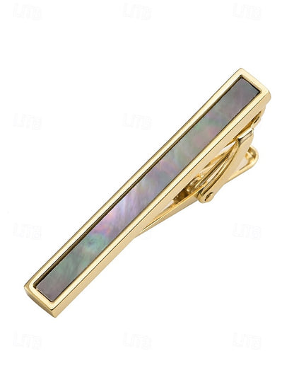tie of pearl mother Men's with inlaid clip brass and