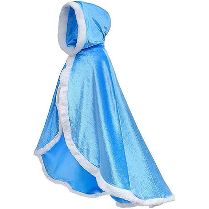 Cloak Hooded Tulle Dress Crown Cape Princess With Set Elsa