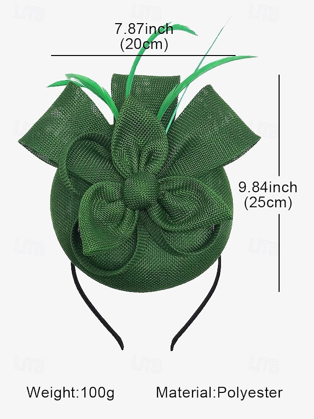 Bow Fascinator Feather Green Women's Hat Accents and with