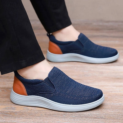 Slip-On Navy – Stretch Breathable Men's Knit Sneakers