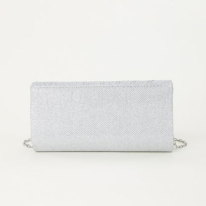Silver Clutch – Purse Elegant Glitter Women's Evening