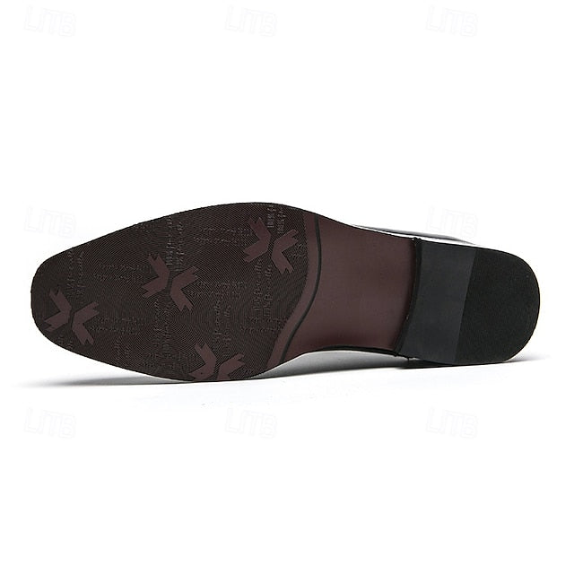 Leather Oxford Faux Men's Brogue – Classic Brown Shoes