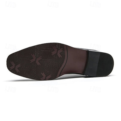 Leather Oxford Faux Men's Brogue – Classic Brown Shoes