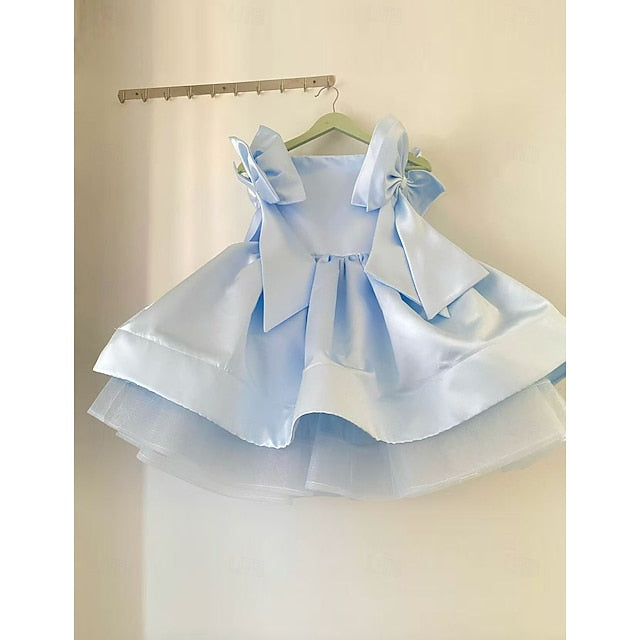 Girls' Girl Kids Party Dress Solid Color Flower