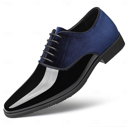Velvet Shoes White Men's and Glossy Blue Finish with