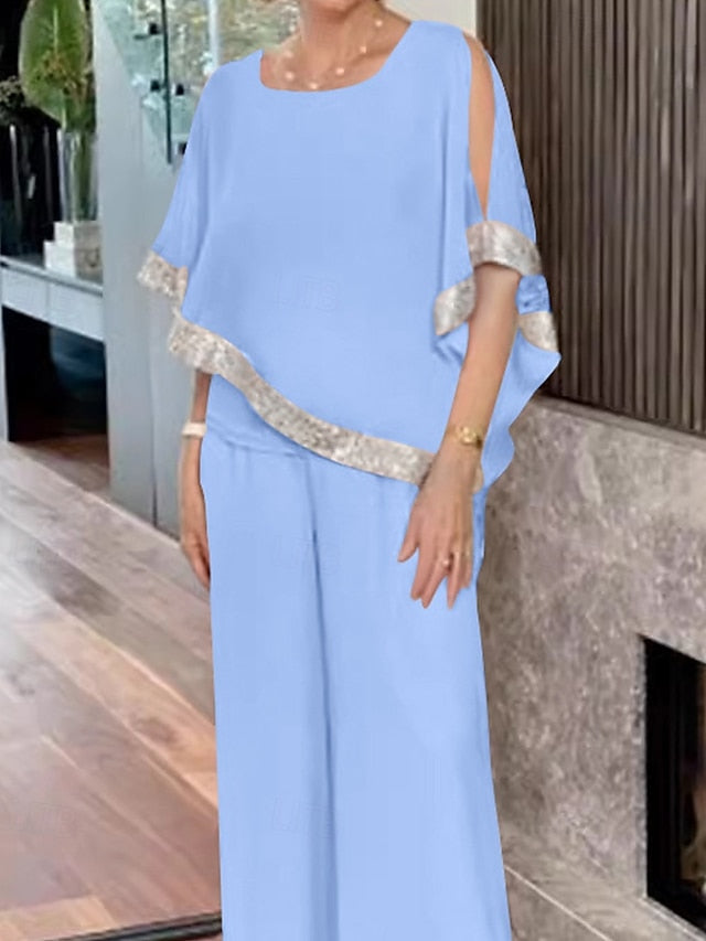 Dress Jumpsuit Bride Mother the Two Piece of Elegant / Pantsuit