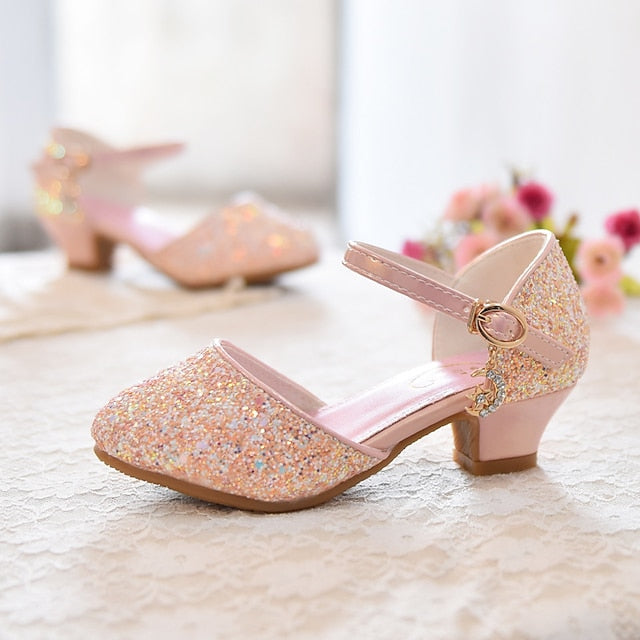 Shoes Princess PU Little Glitters Rubber Girls' Party Heels