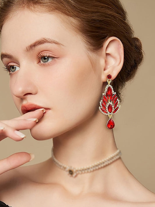 Earrings Green Women's – Drop Crystal Emerald