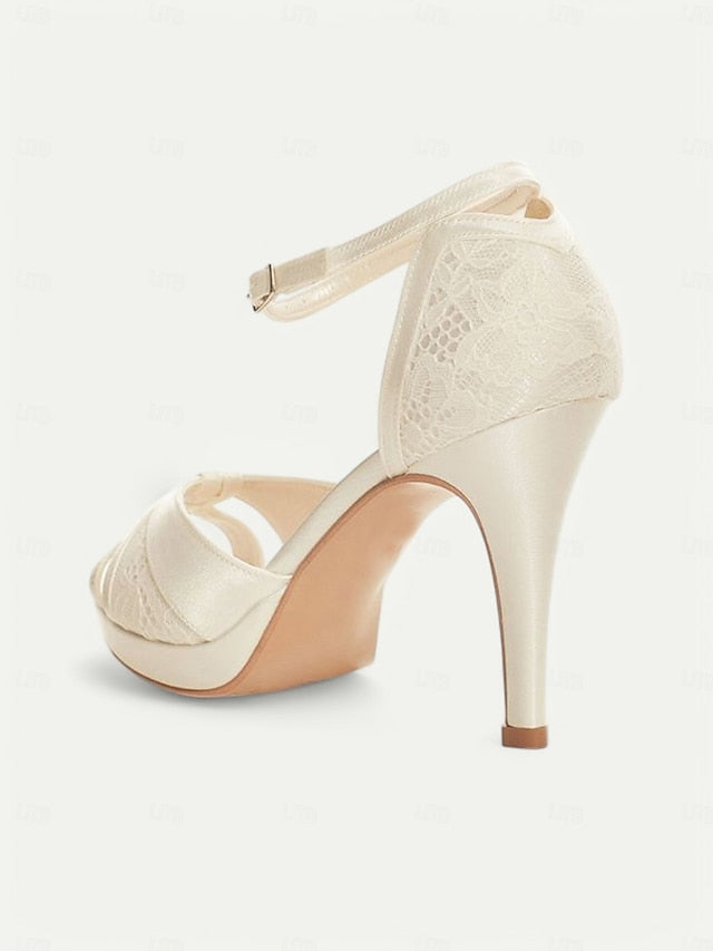 Women's Sandals High Heel Satin Toe Pink with Elegant Peep