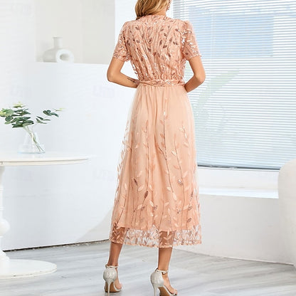 Mother Neck Elegant V Bride the A-Line Dress Sequin of