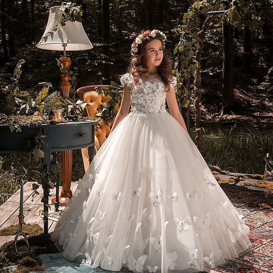 Flower Dress Kids First Girls' Solid Girl Communion