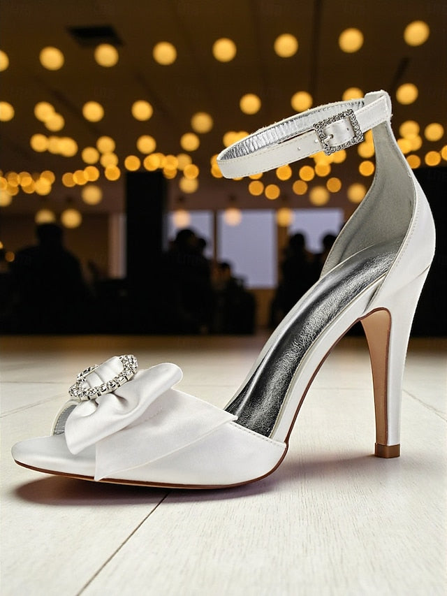 with High Sandals Rhinestone Heel Satin Women's Purple