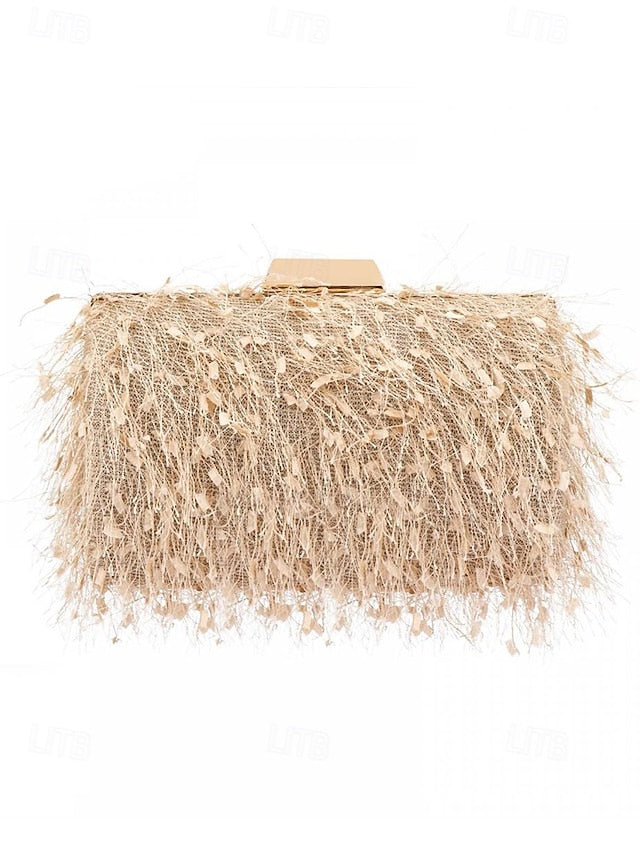 Chain Women's with Clutch Strap Feathered Chic Evening