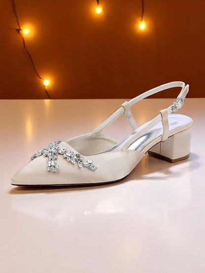 Slingback Women's Black Heels Satin
