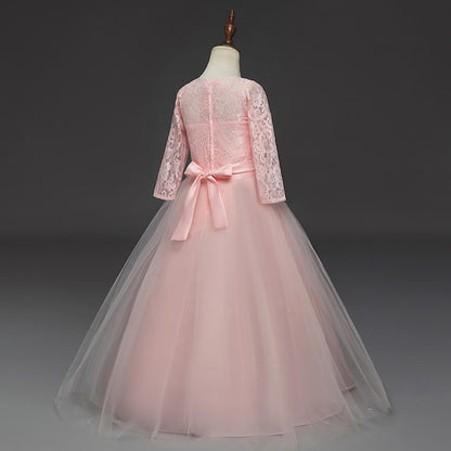 Girl 3-13 Lace Prom Dress Kids Princess Flower Years