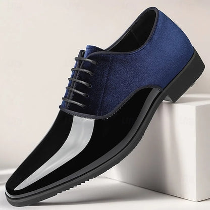 Velvet Shoes White Men's and Glossy Blue Finish with