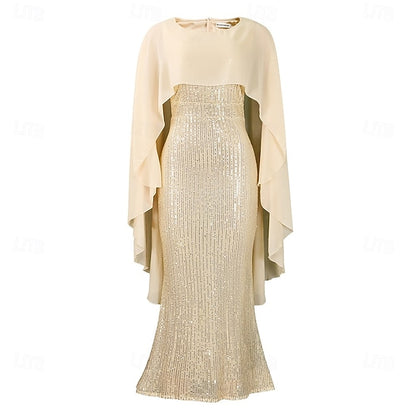 Neck of Elegant Mother Dress Bride Length Crew Floor the