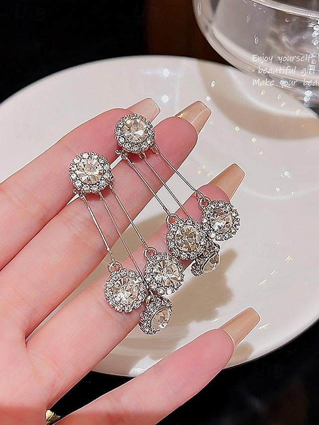 Crystal Women Dangle Elegant for Sparkling Earrings –