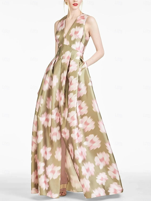Evening A-Line Dress Split High Beach Gown Wedding Formal