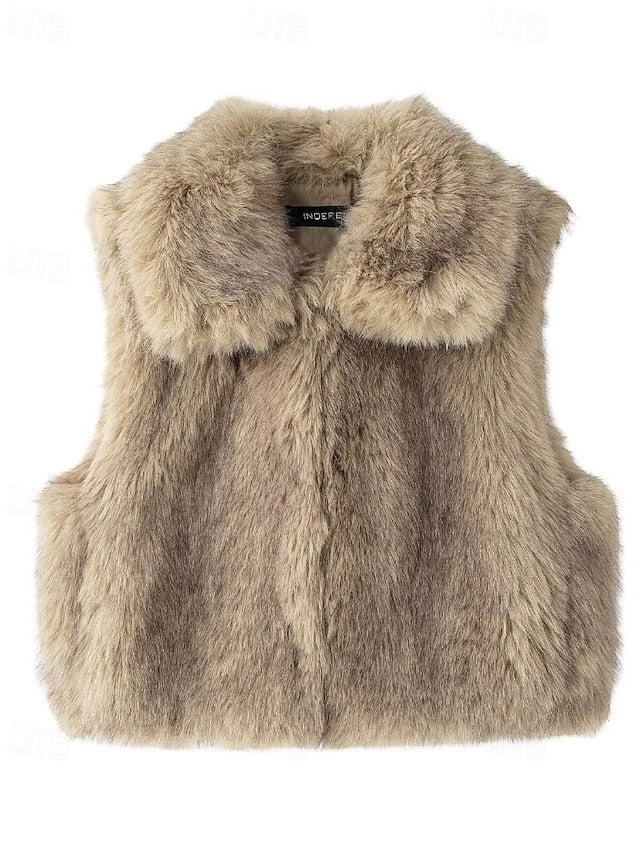 Furs Women's Faux Comfortable Coat Fur Vest Leathers