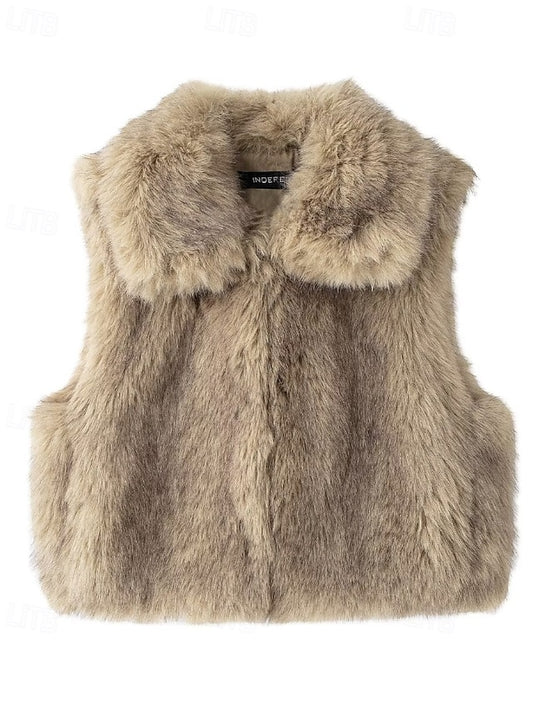 Furs Women's Faux Comfortable Coat Fur Vest Leathers
