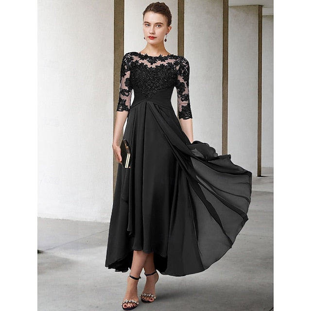 Dress Guest Bride Elegant Plus Size A-Line the Wedding of Mother