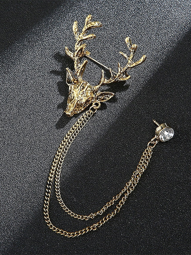 with Deer Brooch Christmas Lapel Men's Pin