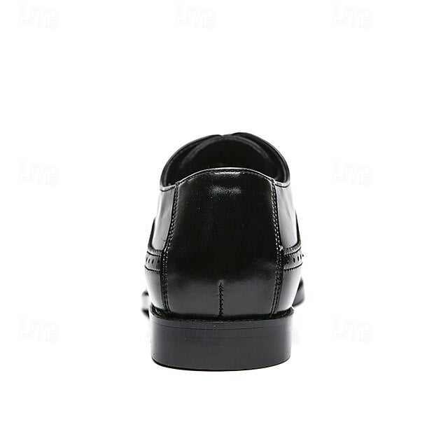 Leather Oxford Faux Men's Brogue – Classic Brown Shoes