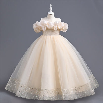 Girls' Kids Color Dress Girl Flower Party Solid