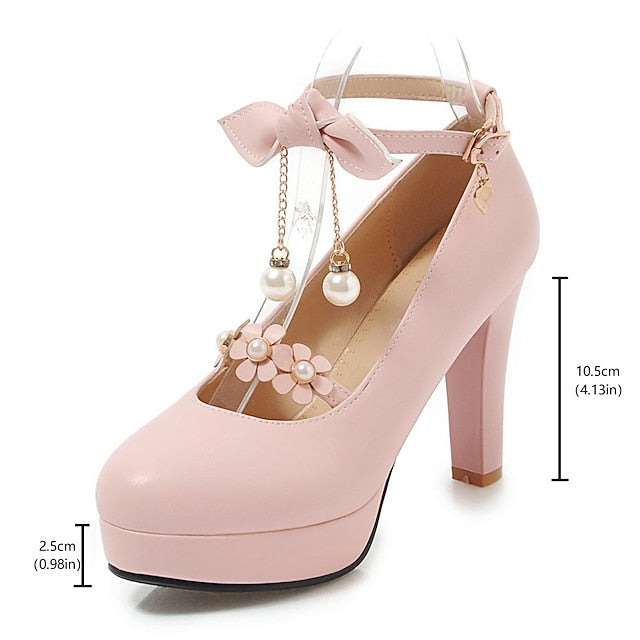 White Jane �?Platform Heels Girls' Elegant Mary Wedding