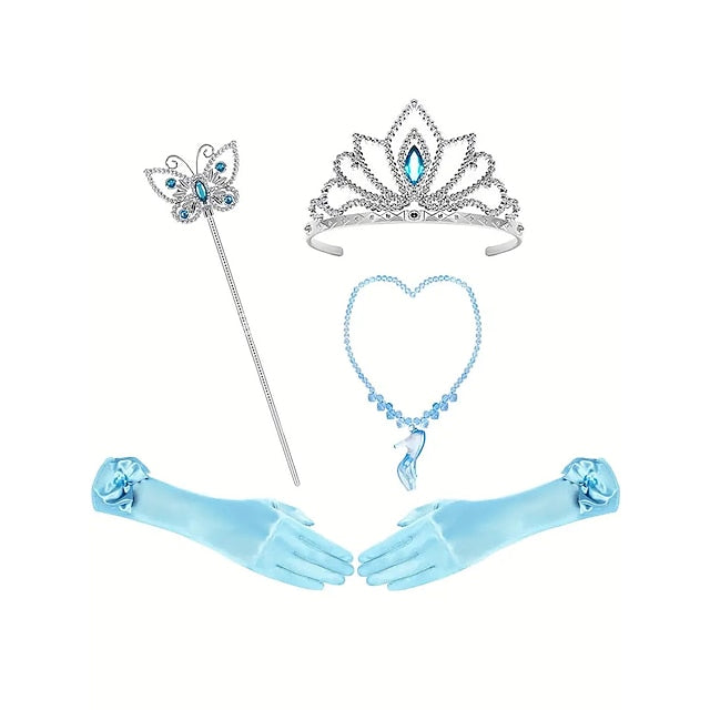 Girl Frozen Princess Flower Elsa Tulle Dress Party Theme Costume