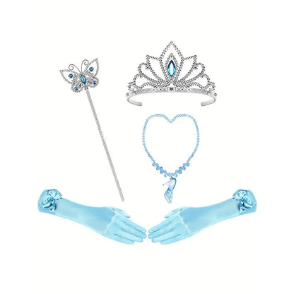 Girl Frozen Princess Flower Elsa Tulle Dress Party Theme Costume