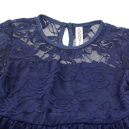 Flower Colored Kids Girl Girls' Long Solid Dress