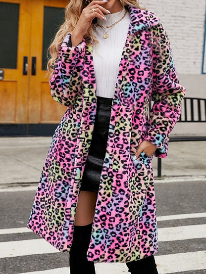 Women's Comfortable Furs Warm Fur Coat Faux Pocket