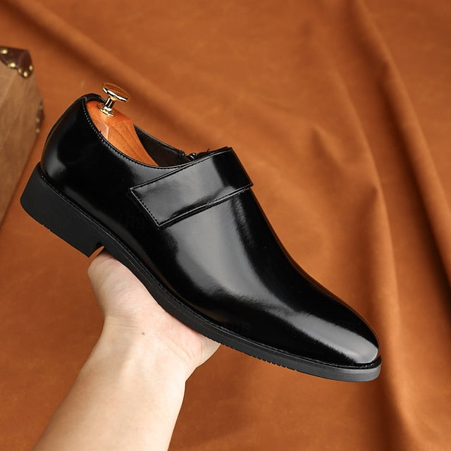 Business Shoes Brown Loafers Slip-On Leather Men's