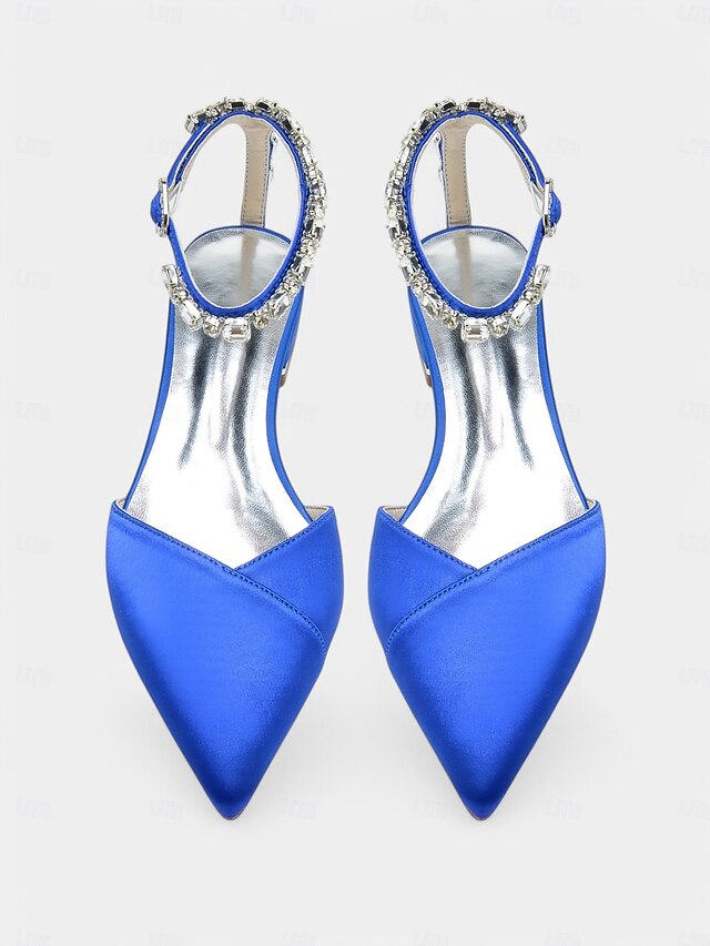 Shoes – Wedding Satin Black with Strap Crystal-Ankle Chic