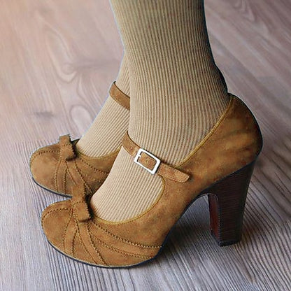 Mary Heels Suede and Women's Black Jane Bow Red Detail with