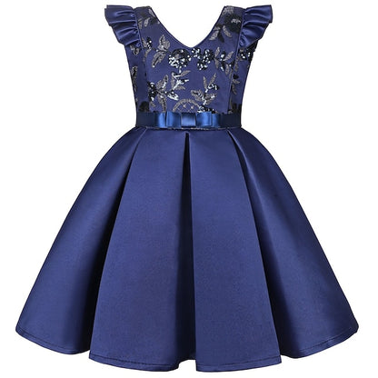 Kids Dress Sleeveless Formal Color Girls' Party Solid