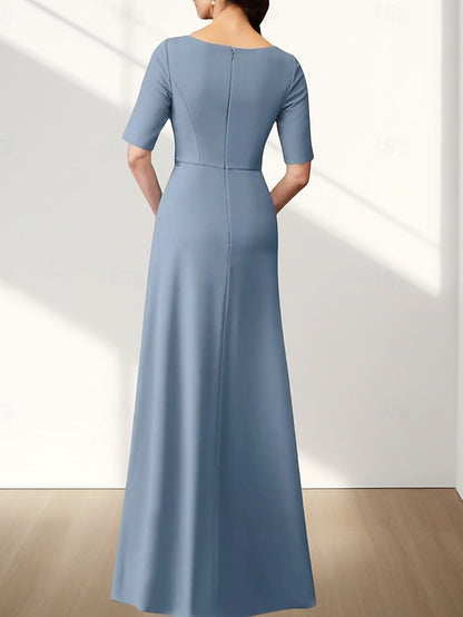 Bride Dress Elegant the Mother Wedding Neck A-Line of Crew Guest