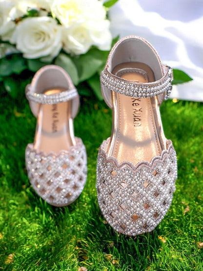 Rhinestone Sparkly Mary Scalloped – Girls' Jane Shoes