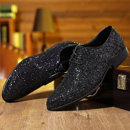 Lace-up Bold Party Glitter Shoes – Men's Statement Purple