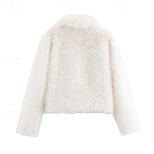 Furs Warm Faux Women's Fur Buttons Coat Comfortable