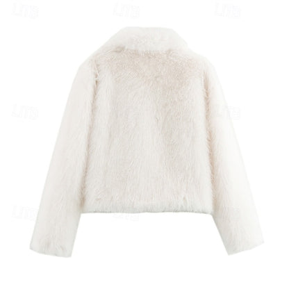 Furs Warm Faux Women's Fur Buttons Coat Comfortable