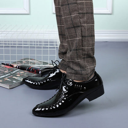 Crocodile Patent Faux Black Men's Shoes Leather