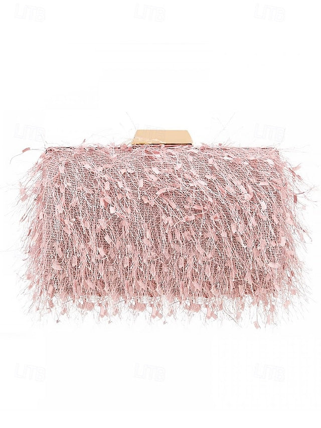 Chain Women's with Clutch Strap Feathered Chic Evening